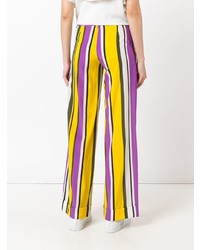 Разноцветные широкие брюки в вертикальную полоску от P.A.R.O.S.H.