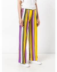 Разноцветные широкие брюки в вертикальную полоску от P.A.R.O.S.H.