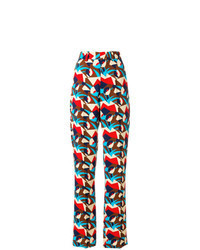Разноцветные широкие брюки с геометрическим рисунком