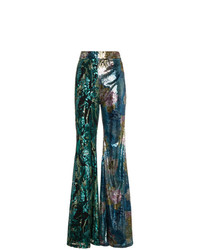 Разноцветные широкие брюки с пайетками от Halpern