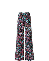 Разноцветные широкие брюки с цветочным принтом