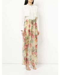 Разноцветные широкие брюки с цветочным принтом от Zimmermann