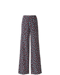 Разноцветные широкие брюки с цветочным принтом от Marni