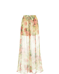 Разноцветные широкие брюки с цветочным принтом от Zimmermann