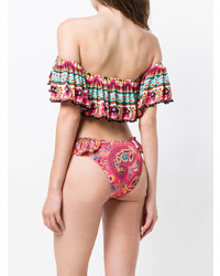 Разноцветный бикини-топ с рюшами от Anjuna