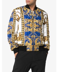 Мужской разноцветный бомбер с принтом от Versace