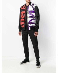 Мужской разноцветный бомбер с принтом от Versus