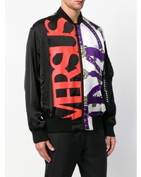 Мужской разноцветный бомбер с принтом от Versus