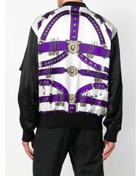 Мужской разноцветный бомбер с принтом от Versus