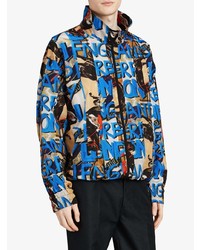 Мужской разноцветный бомбер с принтом от Burberry