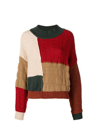 Женский разноцветный вязаный свитер от Miaoran