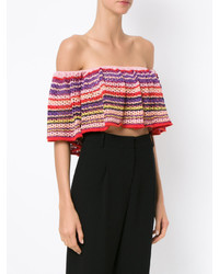 Разноцветный вязаный укороченный топ от Cecilia Prado