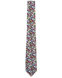 Разноцветный галстук с цветочным принтом