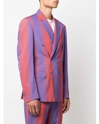Мужской разноцветный двубортный пиджак в вертикальную полоску от Moschino