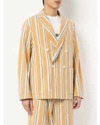 Мужской разноцветный двубортный пиджак в вертикальную полоску от TOMORROWLAND