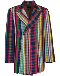 Мужской разноцветный двубортный пиджак в клетку от Kenneth Ize