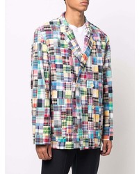 Мужской разноцветный двубортный пиджак в шотландскую клетку от J.Press