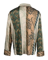 Мужской разноцветный двубортный пиджак с цветочным принтом от Pierre Louis Mascia