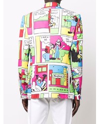 Мужской разноцветный двубортный пиджак от Moschino