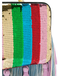 Разноцветный клатч с пайетками c бахромой от The Volon