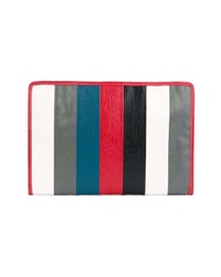 Разноцветный кожаный клатч с принтом от Balenciaga