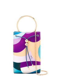 Разноцветный кожаный клатч с принтом от Emilio Pucci