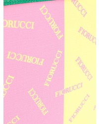 Разноцветный кожаный клатч с принтом от Fiorucci