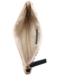 Разноцветный кожаный клатч с принтом от Jonathan Adler