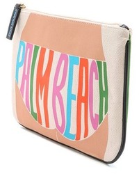 Разноцветный кожаный клатч с принтом от Jonathan Adler