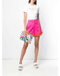 Разноцветный кожаный клатч с принтом от Emilio Pucci