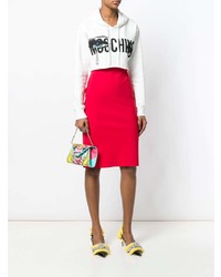 Разноцветный кожаный клатч с принтом от Moschino