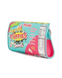 Разноцветный кожаный клатч с принтом от Moschino