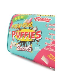 Разноцветный кожаный клатч с принтом от Moschino