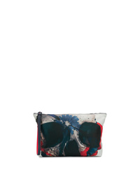 Мужской разноцветный кожаный мужской клатч с принтом от Alexander McQueen
