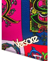 Мужской разноцветный кожаный мужской клатч с принтом от Versace