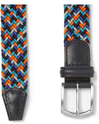 Мужской разноцветный кожаный плетеный ремень от Andersons