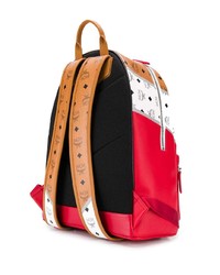 Мужской разноцветный кожаный рюкзак с принтом от MCM