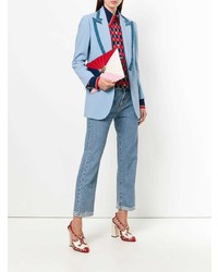 Разноцветный кожаный стеганый клатч от Gucci