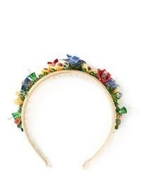 Разноцветный ободок/повязка с цветочным принтом от Dolce & Gabbana
