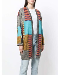 Женский разноцветный открытый кардиган в горизонтальную полоску от Missoni