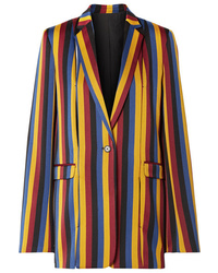 Женский разноцветный пиджак в вертикальную полоску от Rokh