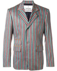 Мужской разноцветный пиджак в вертикальную полоску от Vivienne Westwood