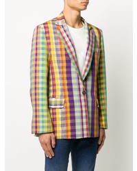 Мужской разноцветный пиджак в мелкую клетку от Kenneth Ize