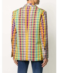 Мужской разноцветный пиджак в мелкую клетку от Kenneth Ize