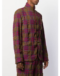 Мужской разноцветный пиджак в шотландскую клетку от Uma Wang
