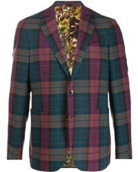Мужской разноцветный пиджак в шотландскую клетку от Etro