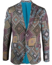 Разноцветный пиджак с геометрическим рисунком