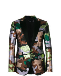 Мужской разноцветный пиджак с камуфляжным принтом от DSQUARED2