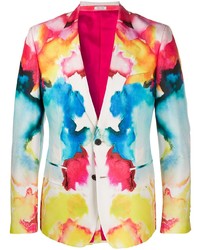 Мужской разноцветный пиджак с принтом от Alexander McQueen