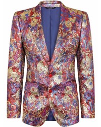 Мужской разноцветный пиджак с принтом от Dolce & Gabbana
